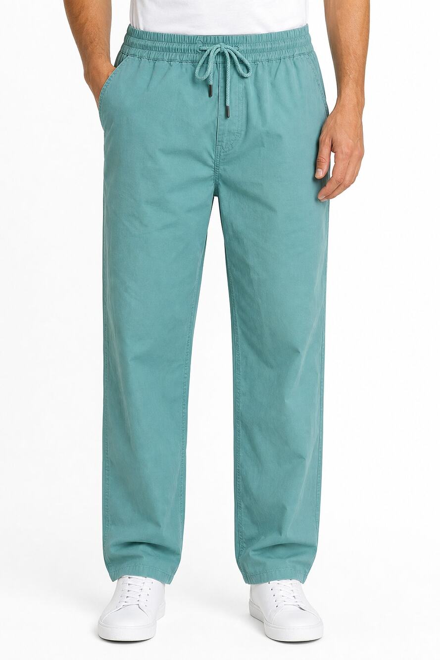 The Hundreds Mens Teal 100% Cotton Drawstring Elastic Waist Pants Size L Casual